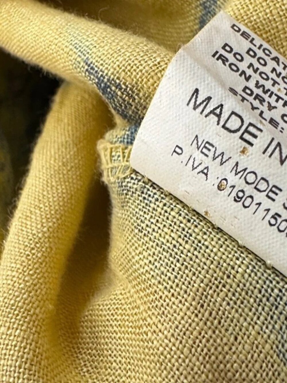 BELLAMBIA - 100% Linen Yellow Abstract Floral Short Sleeve Top Size S - Picture 7 of 8
